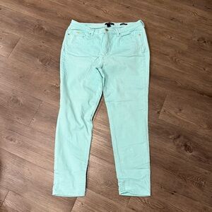 Nine West Women's Cropped Jeans Light Teal Size 14